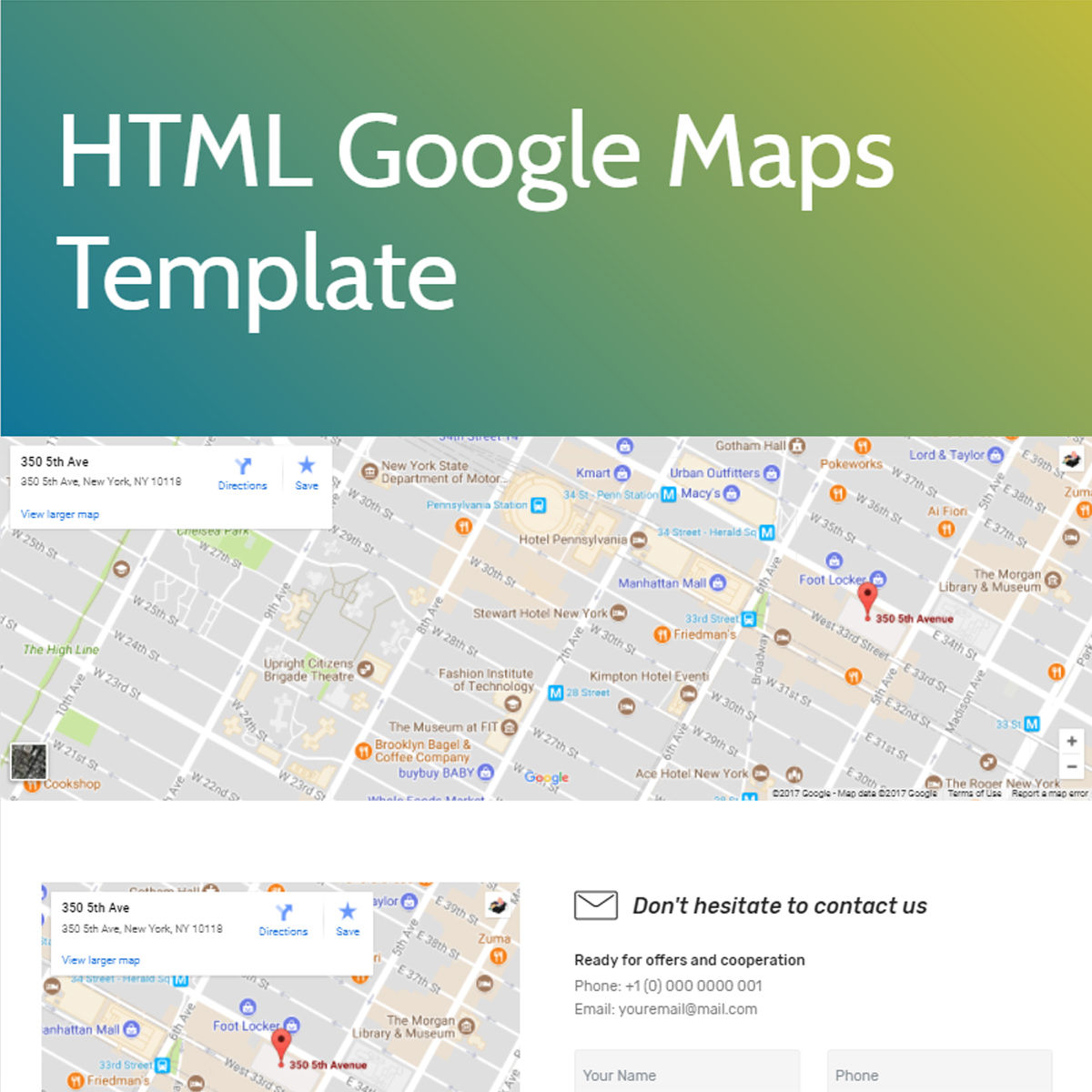 Bootstrap Google Maps Template – Free Download